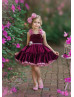 Burgundy Velvet Flower Girl Dress Girl Twirl Dress Burgundy Velvet Flower Girl Dress Girl Twirl Dress